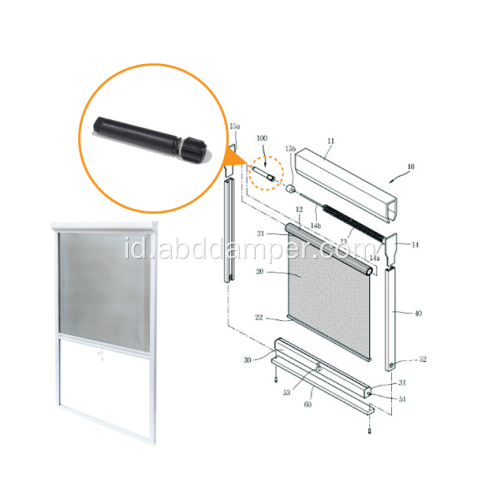 Rotary Damper Shaft Damper Untuk Screen Window